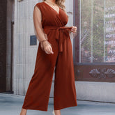 Plus Size Lace up Sheer Long Sleeve Straight Loose High Waist Solid Color